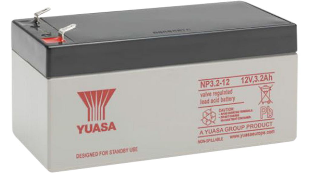 YUASA NP3.2-12(12V 23.2Ah) Flachsteckzunge, 4.8 mm
