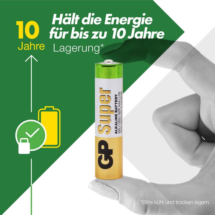 GP Batteries GP24A / LR03 Micro 1.5V AAA, 2 Stück Batterie Alkali-Mangan