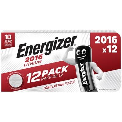 Energizer CR 2016 Lithium Knopfzelle 12er Packung