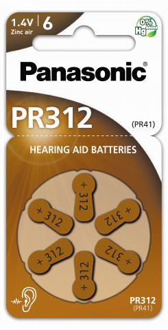 Panasonic PR312, Zink-Luft Hörgeräte-Batterie