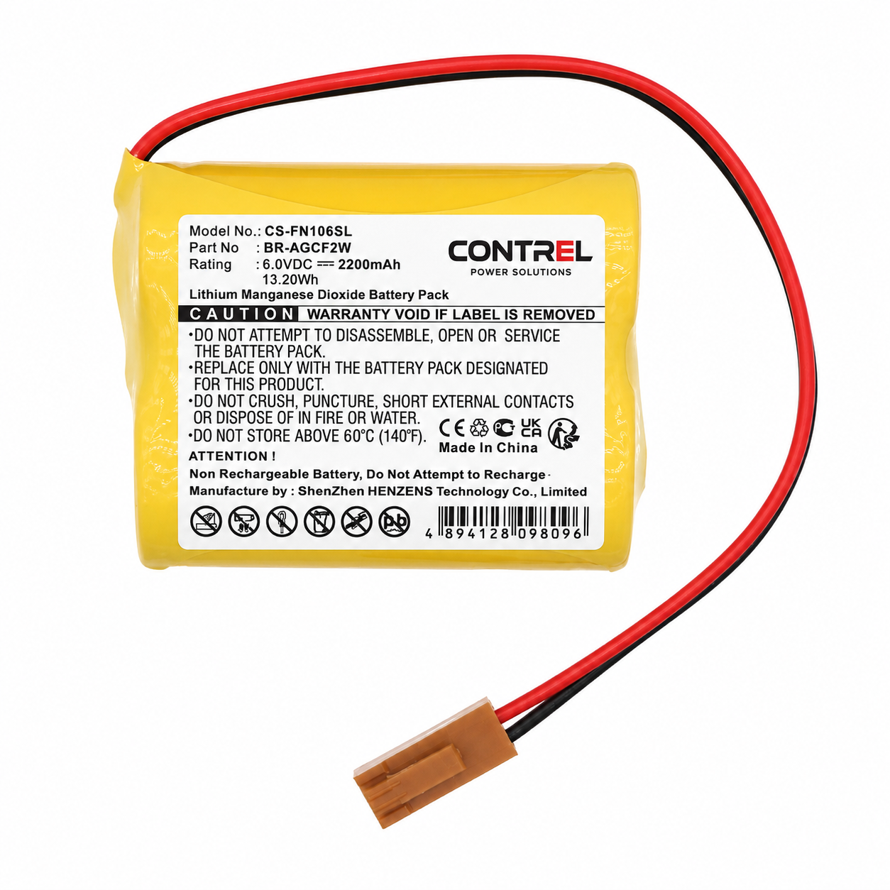 Panasonic BR-ACF2P, BR-AGCF2P, BR-AGCF2W, 6V / 2,2Ah Li-MnO2 