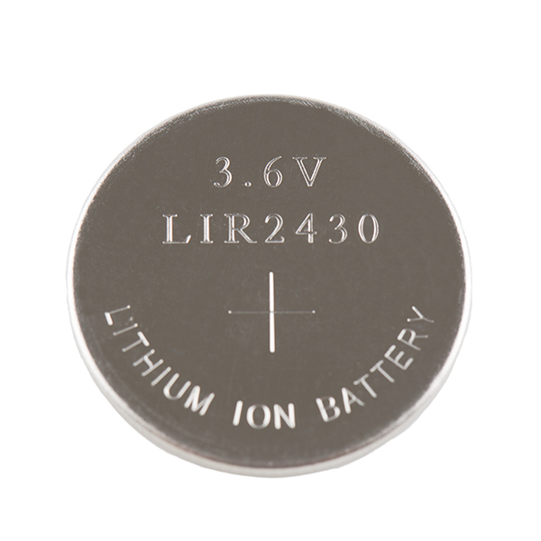 LIR 2430,  3.6V / 60MAh, Li-Ion Knopfzelle