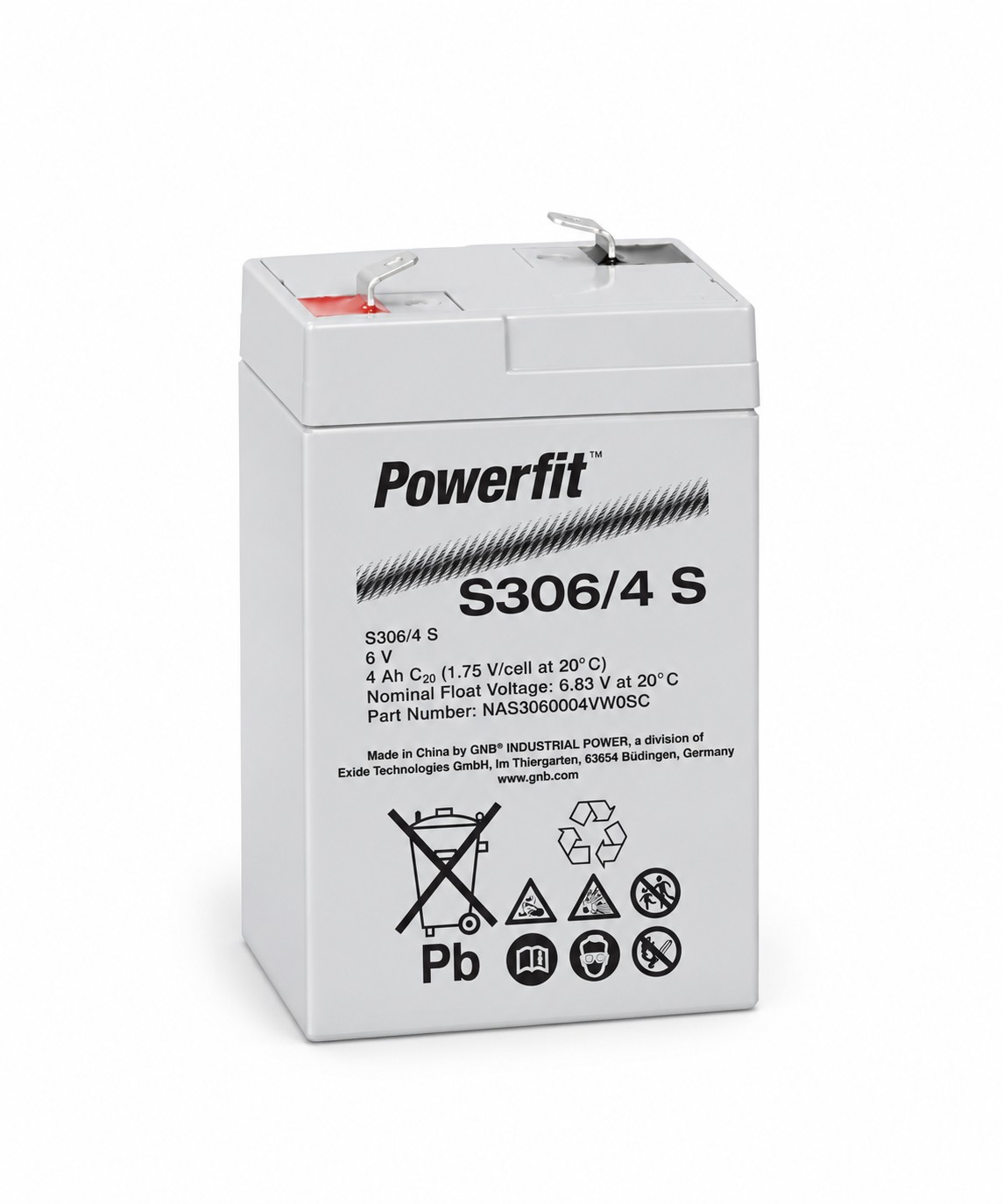 Exide Powerfit S306/4 S 6V 4Ah (C20) T1 AGM Bleiakku