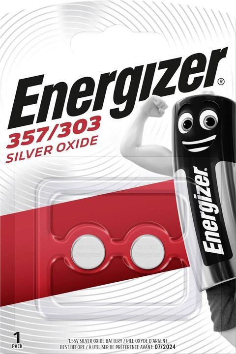 Energizer 357/303 SR44 4.5V Silberoxid Knopfzelle 2er Blister