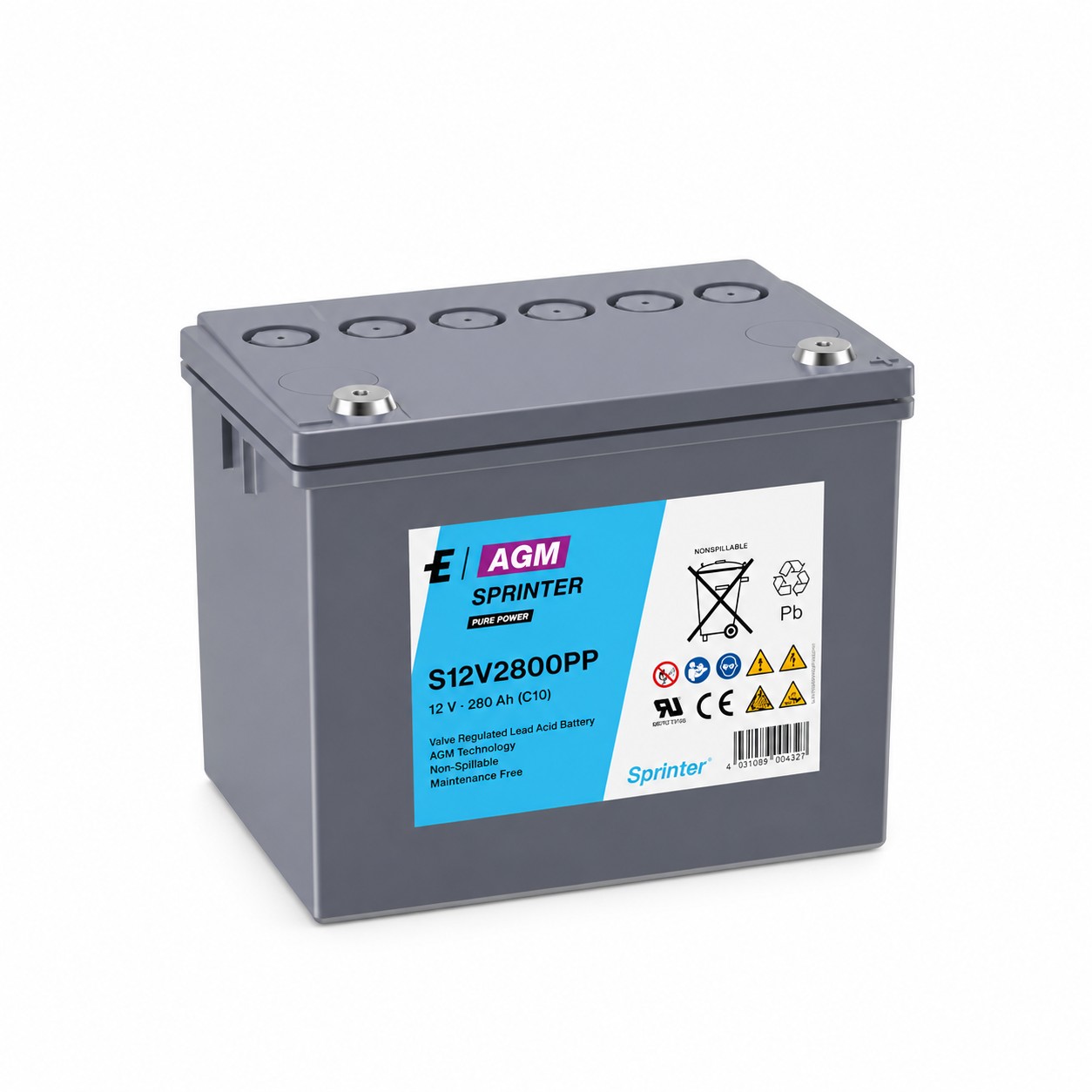 Exide Sprinter Pure Power S12V2800PP 12V / 69.5Ah M6 AGM Bleiakku