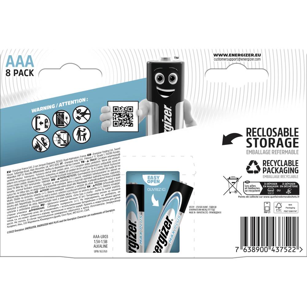 Energizer Max Plus LR03 AAA Industrial (8er Blister)