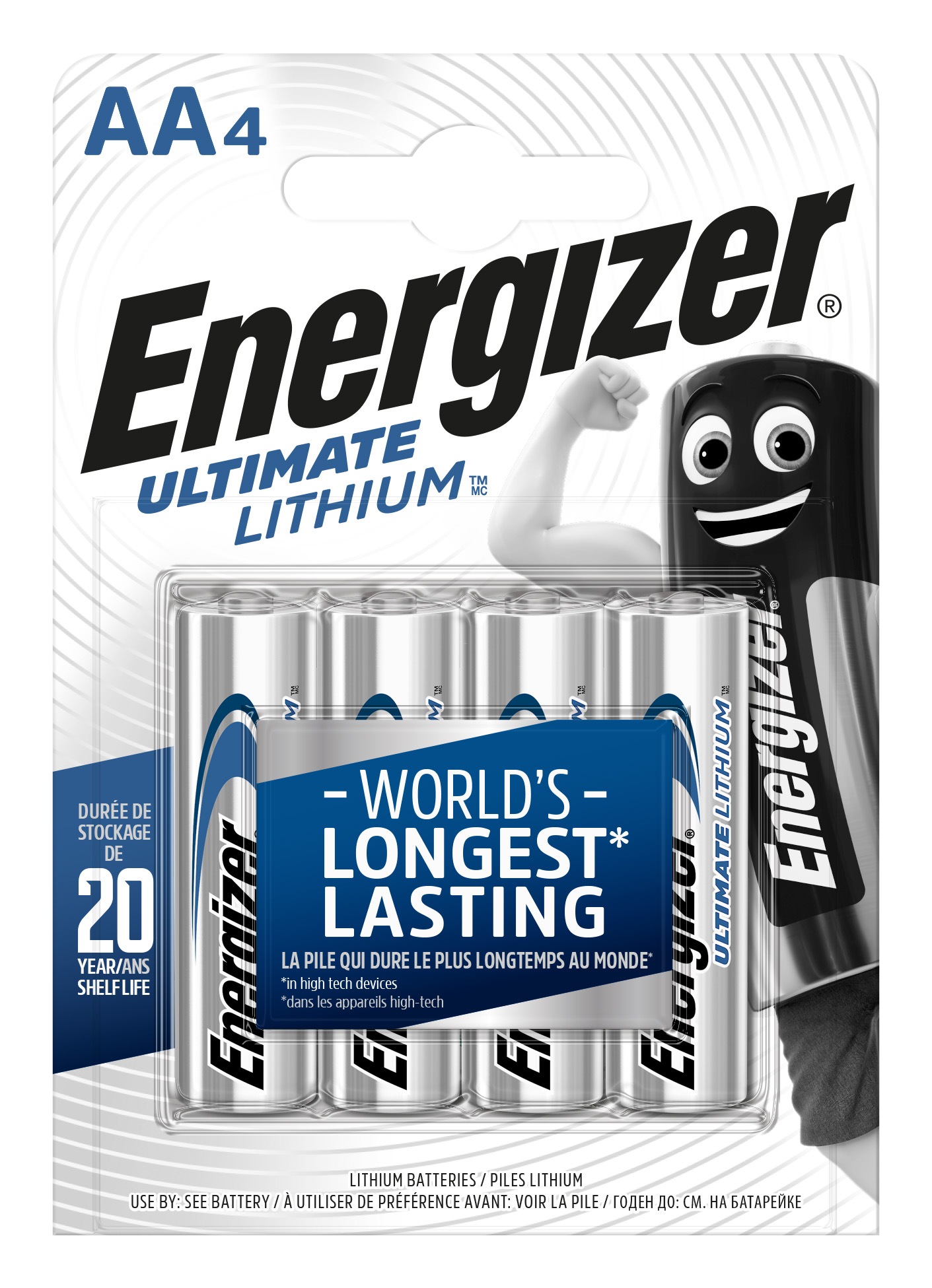 Energizer L91 AA, 1,5 Volt 2900mAh, 4er-Blister, Lithium-Batterie
