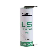 SAFT LS17500 2PF, Lithium Batterie mit 2 Lötfahnen 3,6V / 3,6Ah
