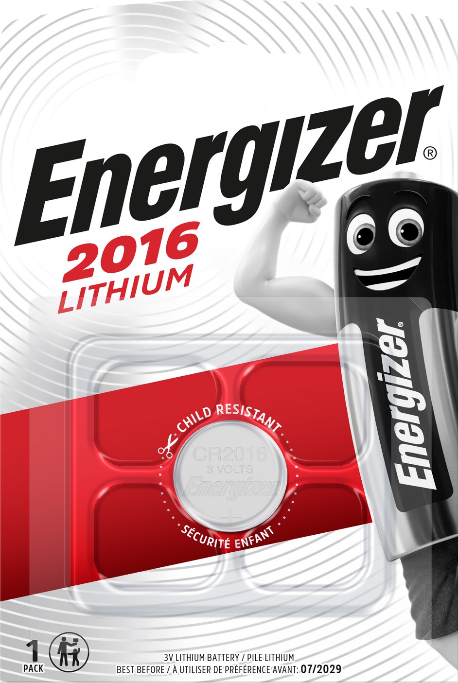 Energizer CR 2016 Lithium Knopfzelle 1er Blister