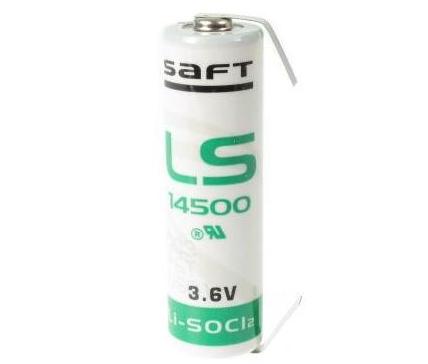 SAFT LS14500 CNR, Lithium, 3.6V / 2,6Ah, AA mit U-Lötfahne