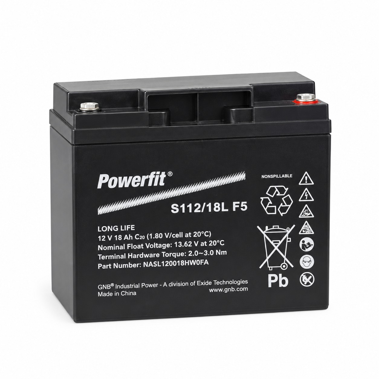 Exide Powerfit S112/18L 12V / 18Ah (C20) F5 AGM Bleiakku