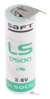 SAFT LS17500 3PF, Lithium Batterie mit 3 Lötfahnen 3,6V / 3,6Ah