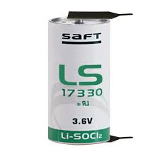 SAFT LS17330 2PF, Lithium, 2/3 A 3,6V 2,1Ah mit 2 Lötfahnen