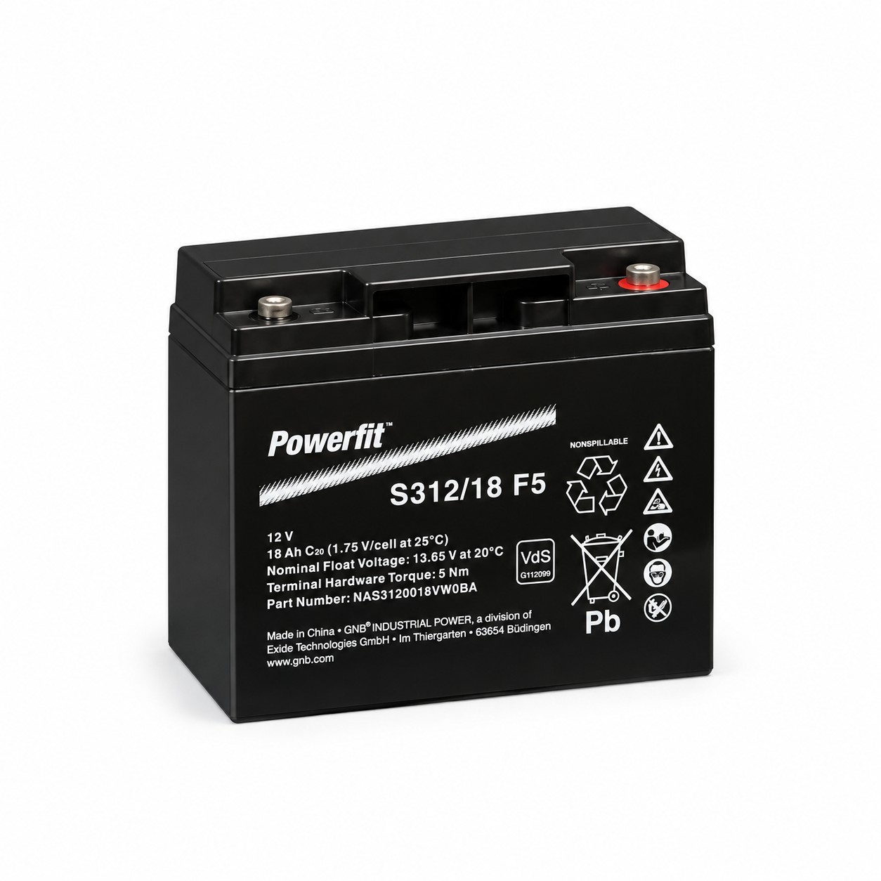 Exide Powerfit S312/18 F5 12V 18Ah (C20) F-M5 AGM Bleiakku
