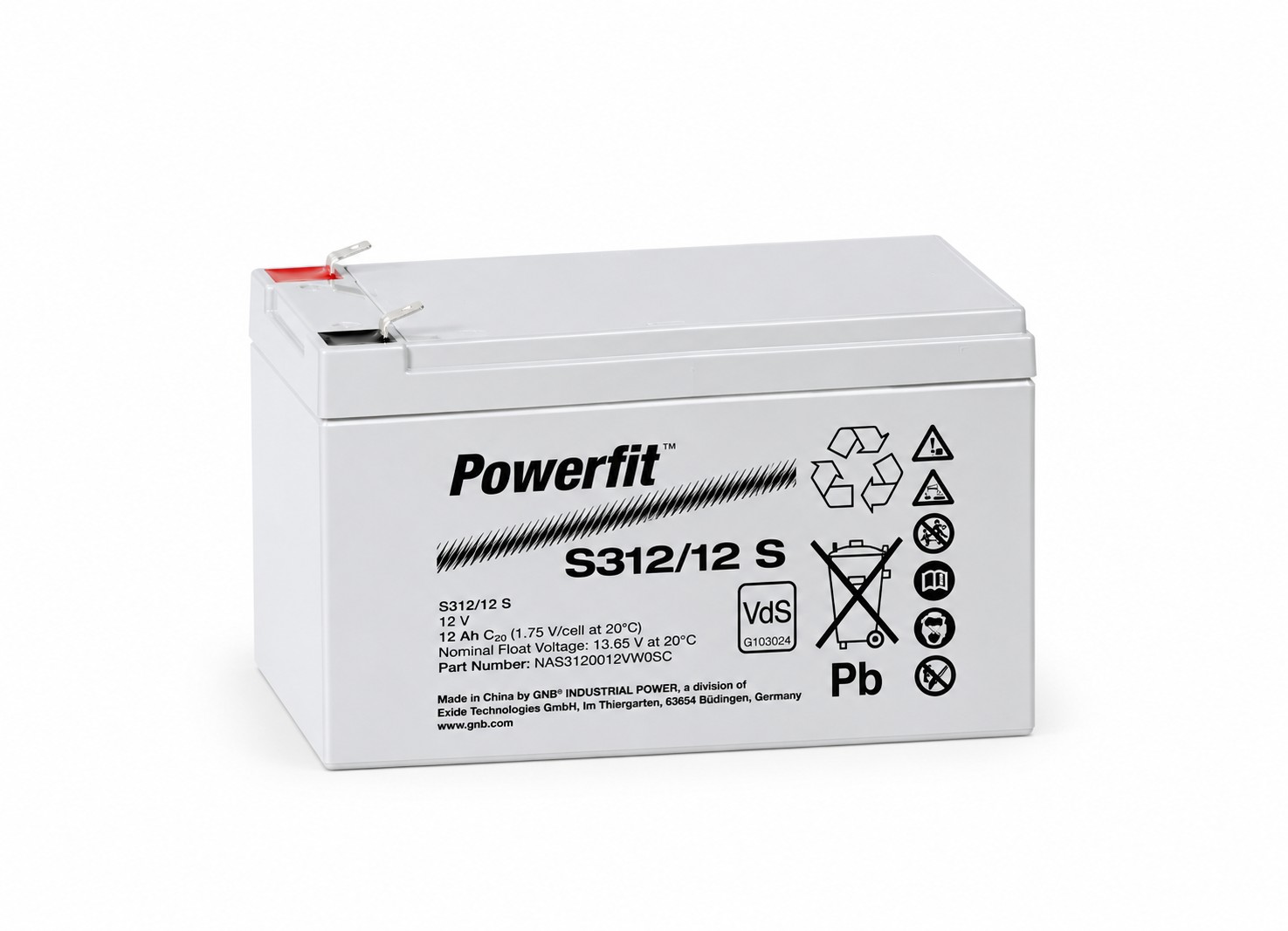 Exide Powerfit S312/12 S 12V 12Ah (C20) T1 AGM Bleiakku