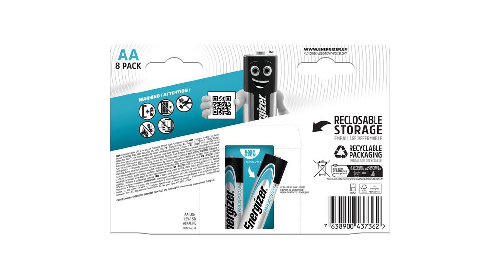 Energizer Max Plus LR6 AA Industrial (8er Blister)