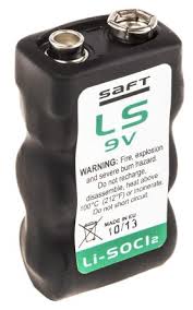 SAFT LS9V (3LS14250), Lithium, 9V / 1,2Ah, drei 1/2AA Zellen mit PP3 Anschluss