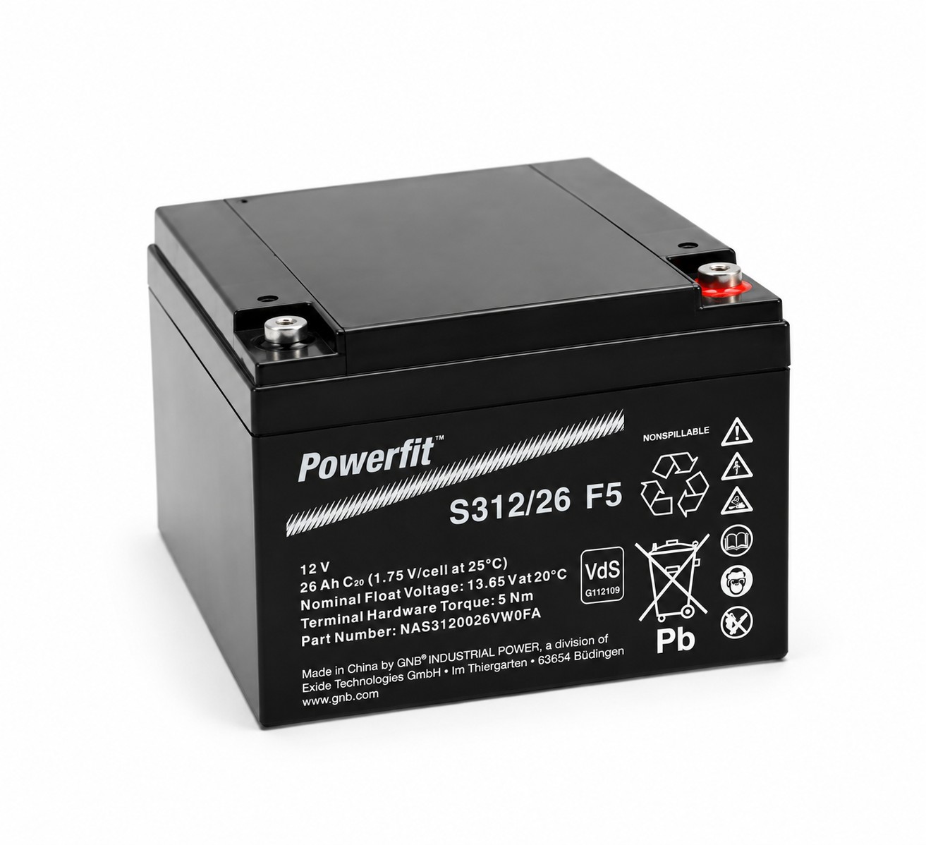 Exide Powerfit S312/26 F5 12V 26Ah (C20) F-M5 AGM Bleiakku