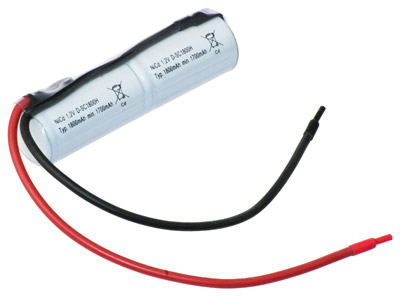 Notleuchten-Akku 2,4V / 1800mAh, NI-CD L2x1 mit Kabel
