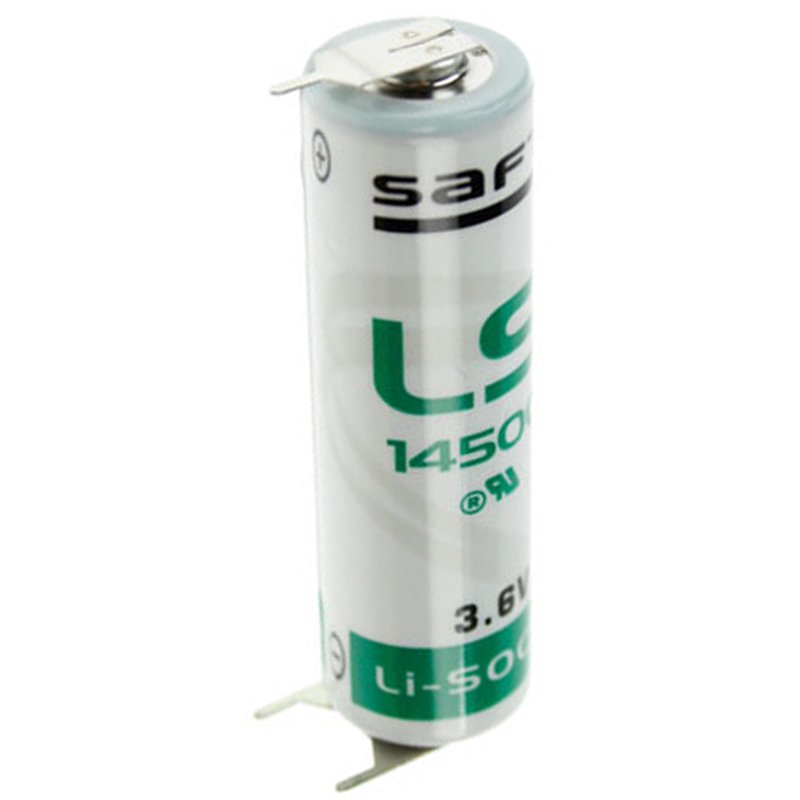 Saft LS14500 3PF RP, Lithium Batterie mit 3er Print Kontakt