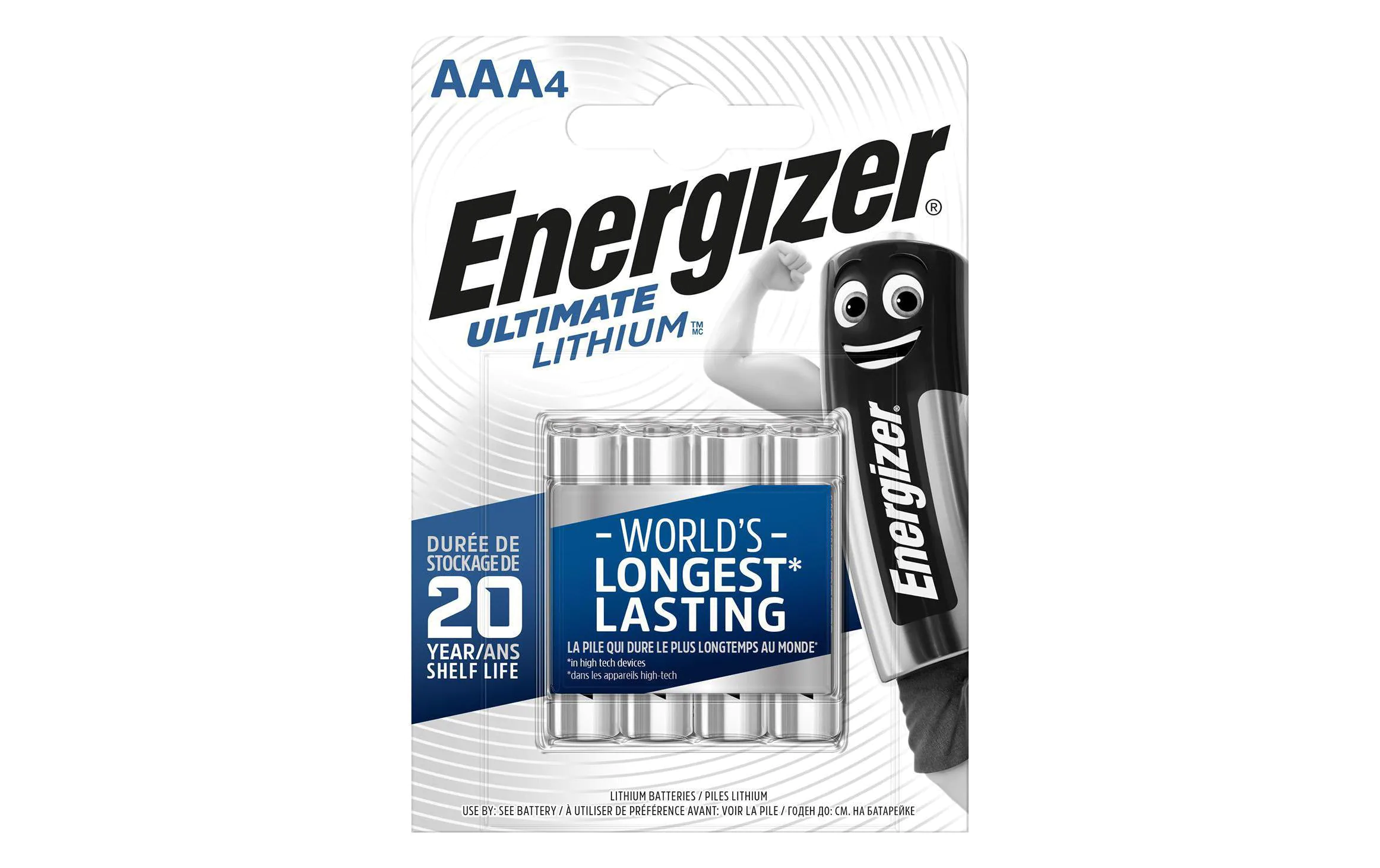Energizer L91 AAA Micro, 1,5 Volt 1200mAh, 4er-Blister, Lithium-Batterie