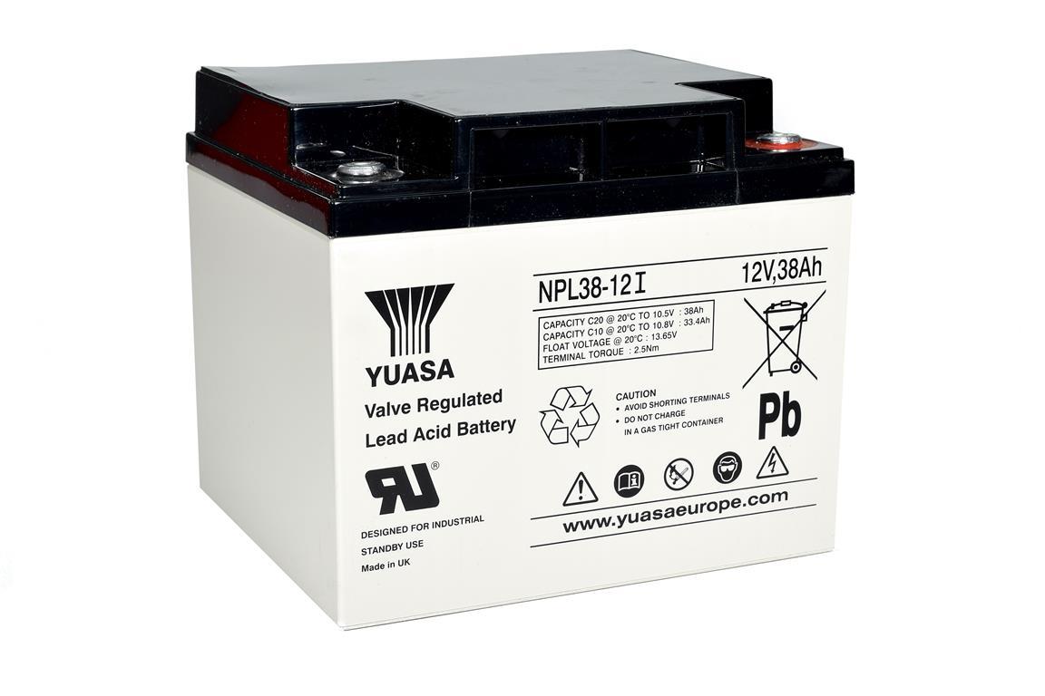 YUASA NPL38-12l(12V 38Ah)General Purpose VRLA Battery, M5 Schraubenklemm