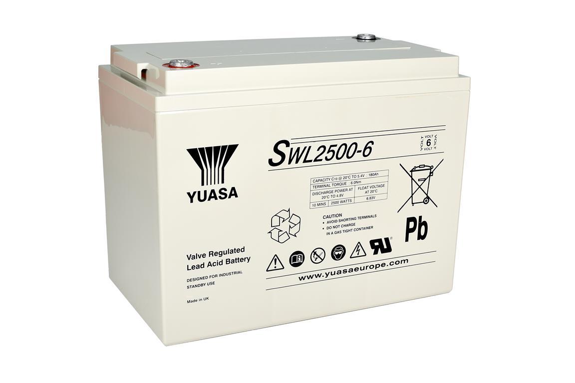 YUASA SWL2500-6 (6V 2600 Watt/18.4 Ah)  High Rate VRLA Battery M8 Innengewinde