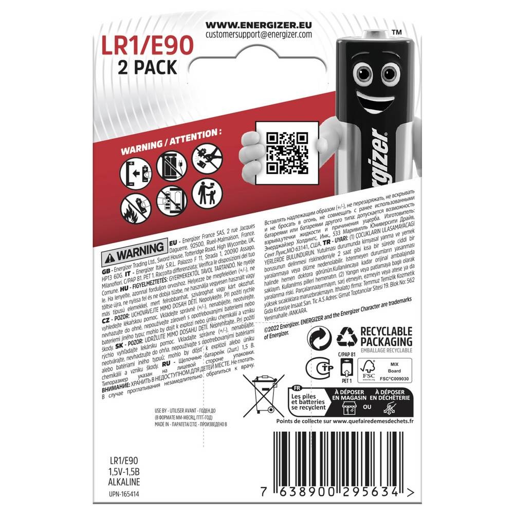Energizer LR1 Lady Alkaline 1.5V 2er Blister