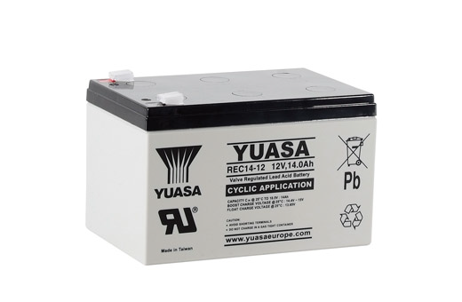 YUASA REC14-12 (12V 14Ah) Cyclic VRLA Battery 6.3 mm Flachsteckzunge