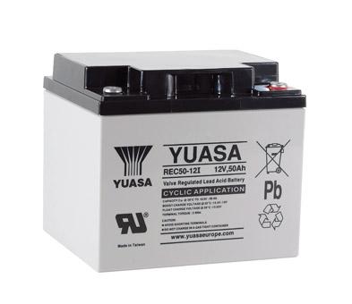 YUASA REC50-12 (12V 50Ah)  Cyclic VRLA Battery M5 Schraubenklemme