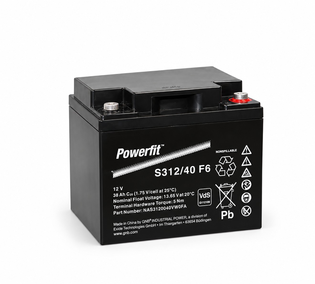 Exide Powerfit S312/40 F6 12V 40Ah (C20) F-M5 AGM Bleiakku