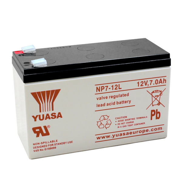 YUASA NP7-12L(12V 7Ah) Flachsteckzunge, 6.3 mm