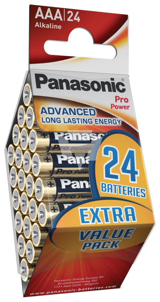 Panasonic Pro Power LR03 (AAA) Micro 24er Folie Alkaline-Batterie