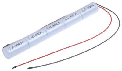 NI-CD Notleuchen Akku 6,0V / 2500mAh (2,5Ah) L1x5 mit Kabel