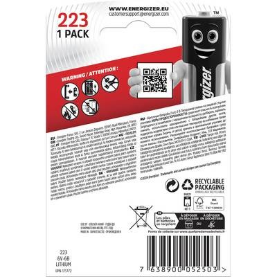 Energizer 223 CR-P2 6V/1300mAh Lithium Foto 1er Blister