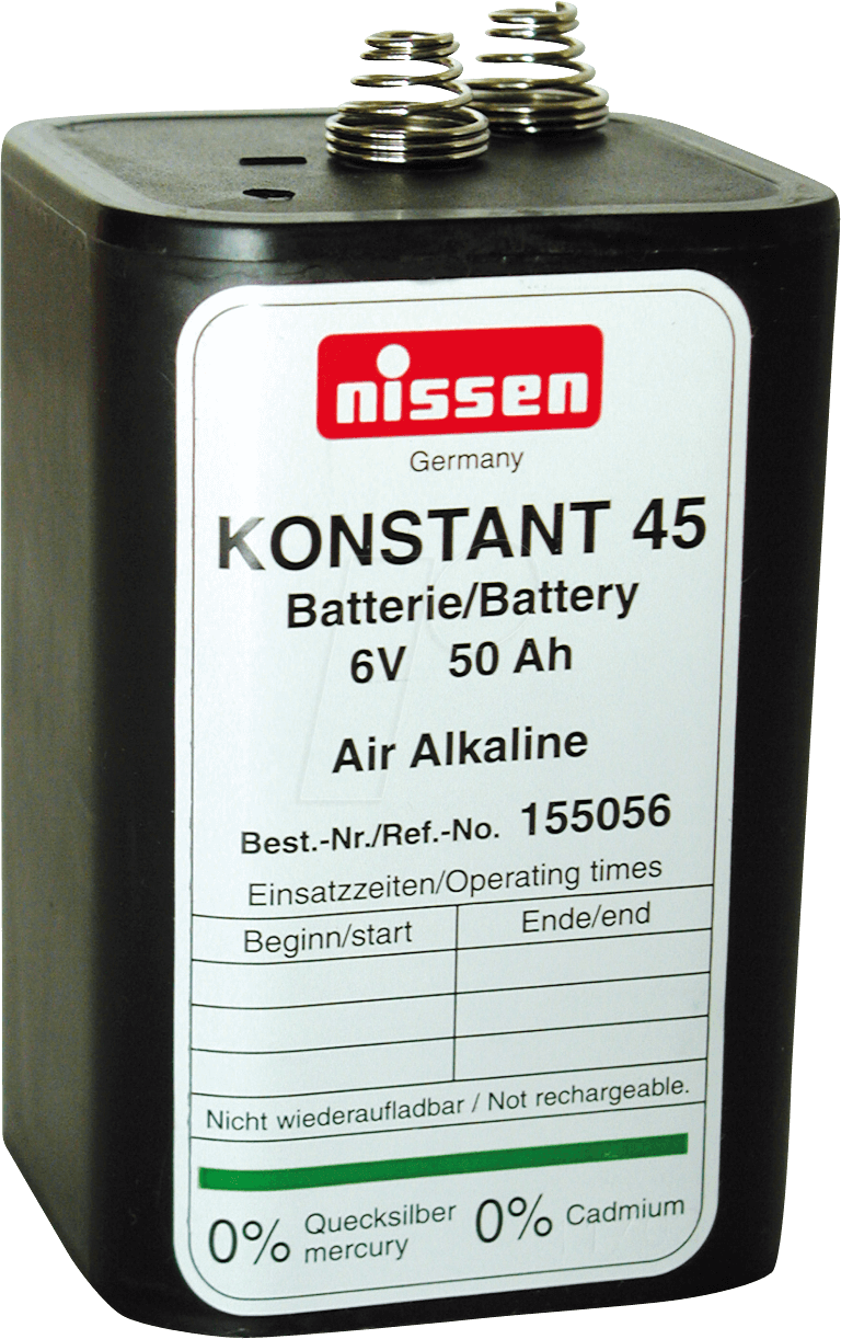 NISSEN Block Batterie KONSTANT 45, 6V 50Ah Alkaline Batterie