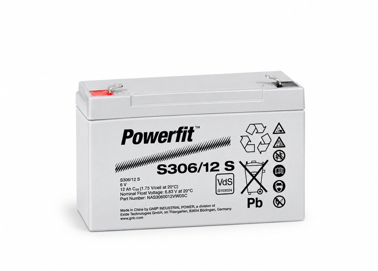 Exide Powerfit S306/12 S 6V 12Ah (C20) T1 AGM Bleiakku
