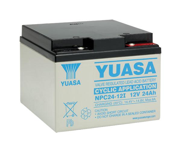 YUASA NPC24-12(12V 24Ah)  Yuasa Cyclic VRLA Battery, M5 Schraubenklemme