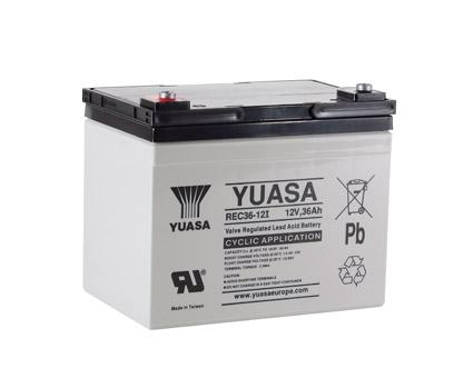 YUASA REC36-12 (36V 7Ah) Cyclic VRLA Battery M5 Schraubenklemme