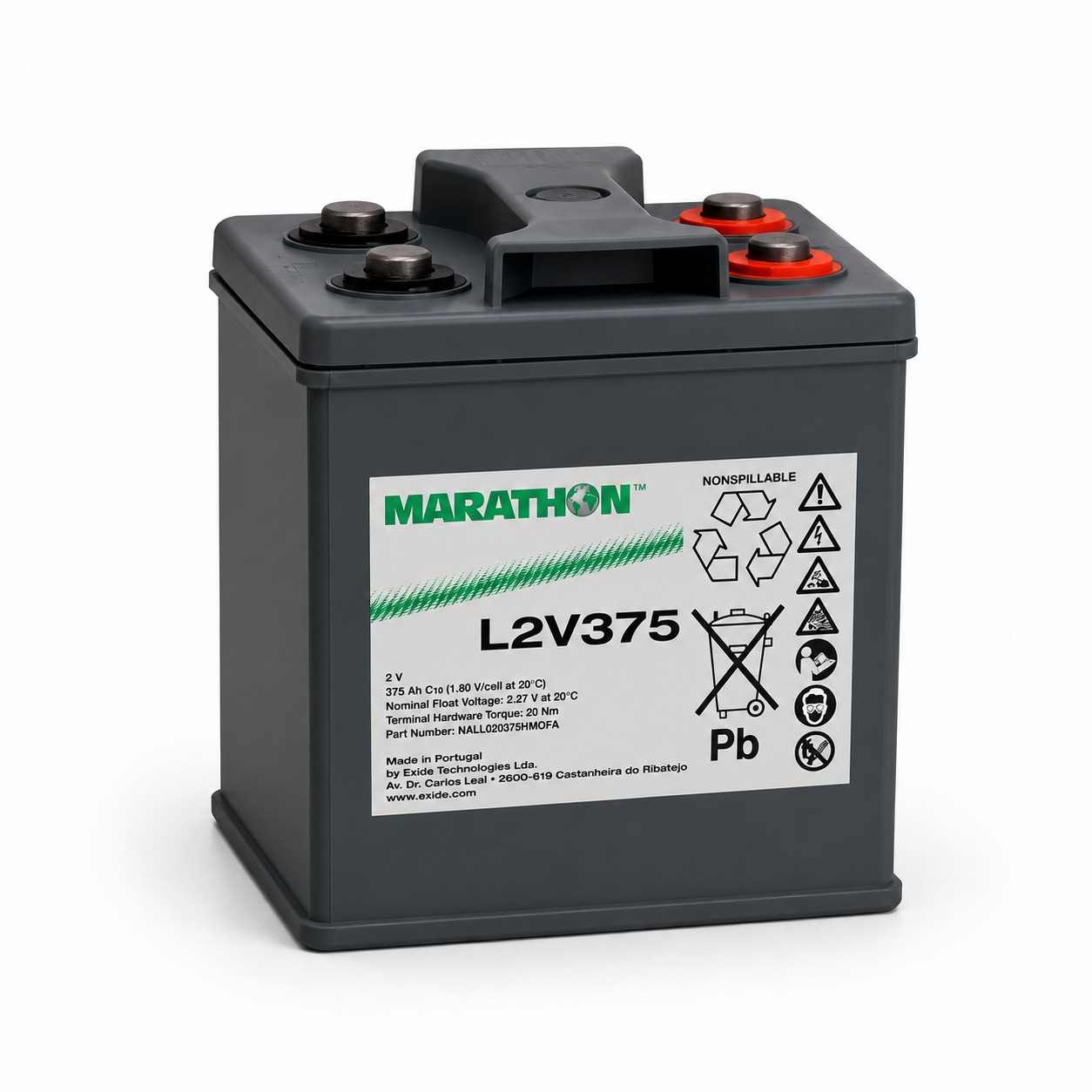 Exide Marathon L2V375 2V / 375Ah 2xM8 AGM Bleiakku
