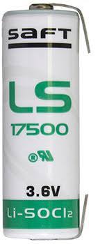 SAFT LS17500 CNR, Lithium Batterie mit U-Lötfahnen 3,6V / 3,6Ah